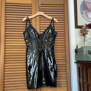 ✨ Black Latex Style Mini Dress ✨
